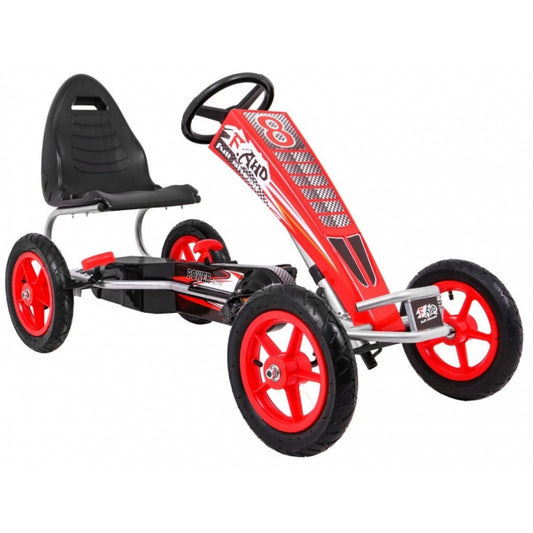 Kart cu pedale si roti gonflabile, varsta 3 ani+, 122x57x73 cm, Gokart AIR - Rosu