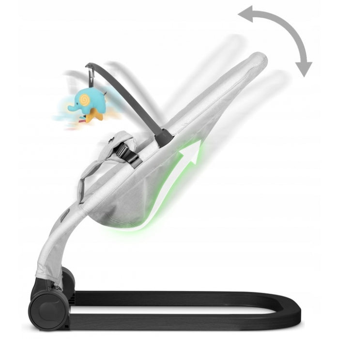 Balansoar pentru copii 2 in 1 cu jucarii, Nukido 705201, Gri deschis