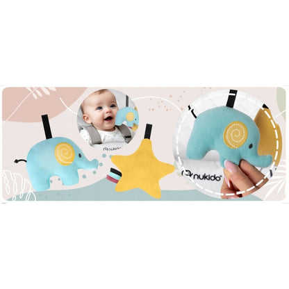 Balansoar pentru copii 2 in 1 cu jucarii, Nukido 705201, Gri deschis