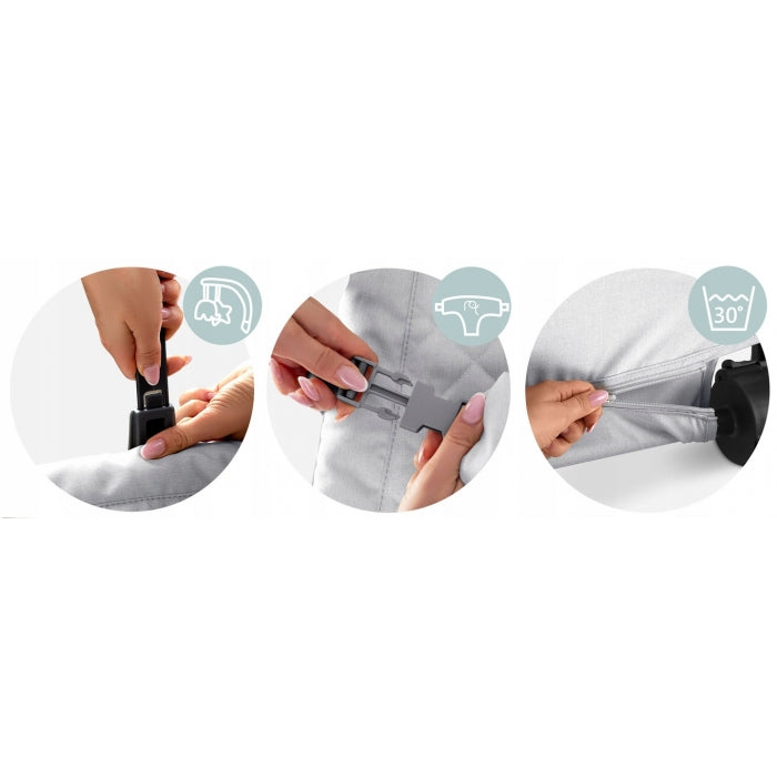 Balansoar pentru copii 2 in 1 cu jucarii, Nukido 705201, Gri deschis