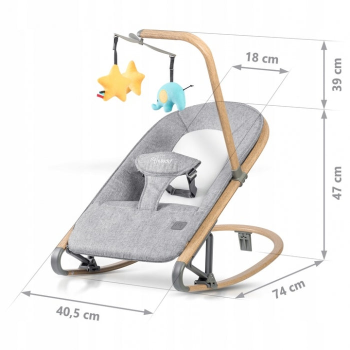 Balansoar pentru copii 2 in 1 cu jucarii, Nukido 705300, Gri