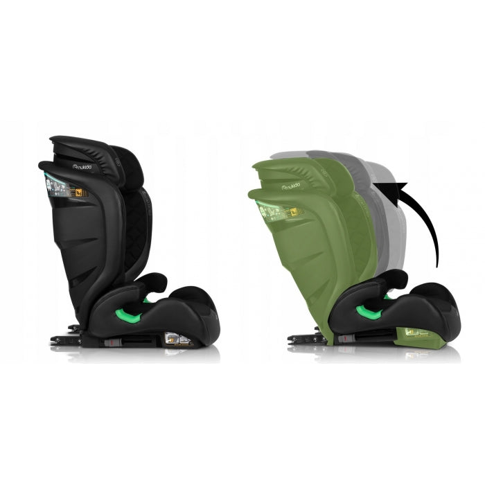Scaun auto cu ISOFIX Nukido Louis, Grupa 100-150 cm (15-36 Kg), i-Size, omologare R129 - Negru