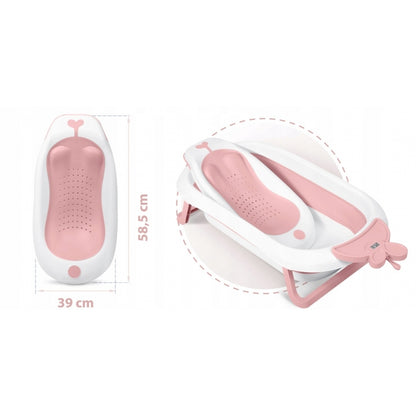 Cadita de baie cu dop de scurgere, suport cu insertie si termometru Ricokids RK-282 - Roz