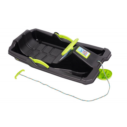 Sanie copii Marmat Niko cu manere, frana si volan - Negru