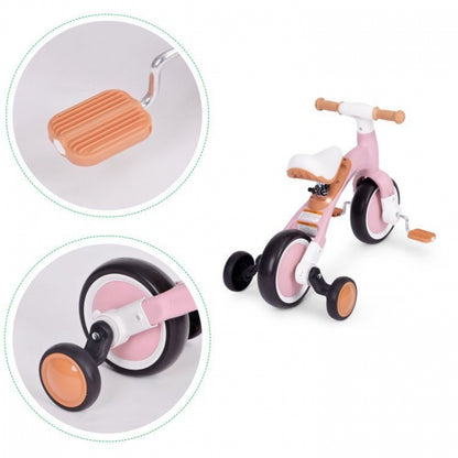 Bicicleta cu pedale 3 in 1 si roti ajutatoare Ecotoys LC-V1359 - Roz