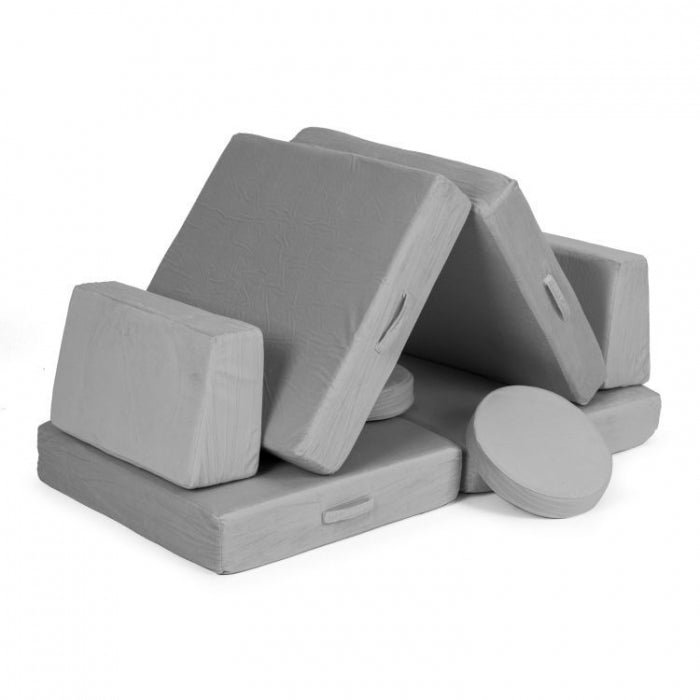 Canapea extensibila modulara pentru copii, 2 locuri, 8 bucati, Ecotoys TMSRT-14 - Gri