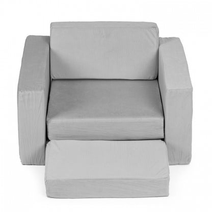 Canapea extensibila modulara pentru copii, 2 locuri, 8 bucati, Ecotoys TMSRT-13 - Gri