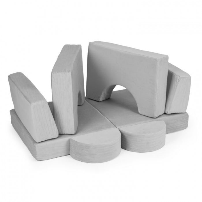 Canapea extensibila modulara pentru copii, 2 locuri, 8 bucati, Ecotoys TMSRT-13 - Gri