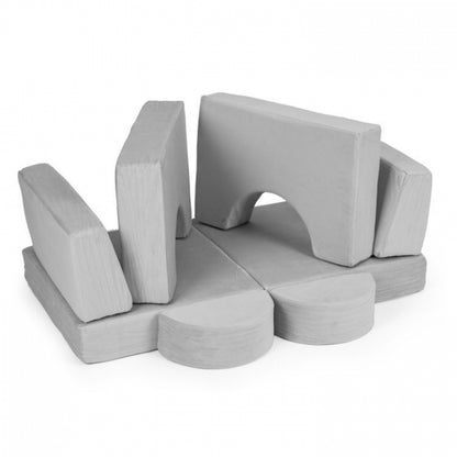 Canapea extensibila modulara pentru copii, 2 locuri, 8 bucati, Ecotoys TMSRT-13 - Gri