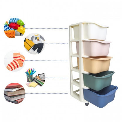 Raft cu 5 compartimente pentru depozitarea diverselor obiecte ModernHome PO16 - Multicolor