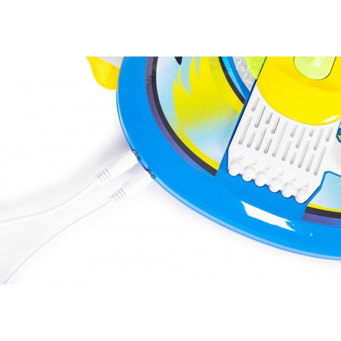 Chitara electrica si 2 microfoane pentru copii Ecotoys HC342076 - Albastru