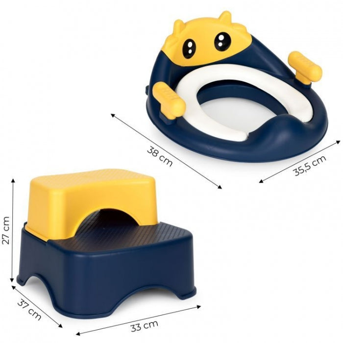 Reductor toaleta cu scara pentru copii Ecotoys HA-P17-18 - Bleumarin