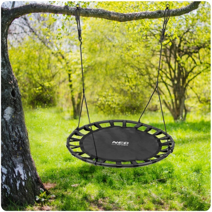 Leagan tip cuib pentru copii XXL, 120 cm, 150 kg, Neo-Sport 1032, Negru