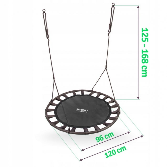 Leagan tip cuib pentru copii XXL, 120 cm, 150 kg, Neo-Sport 1032, Negru