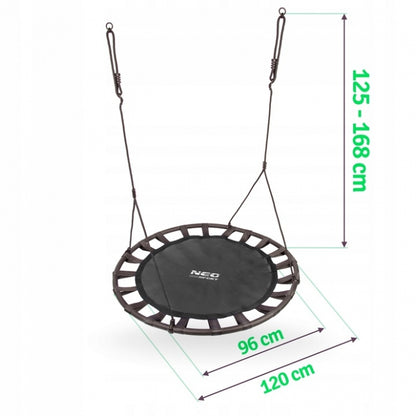 Leagan tip cuib pentru copii XXL, 120 cm, 150 kg, Neo-Sport 1032, Negru