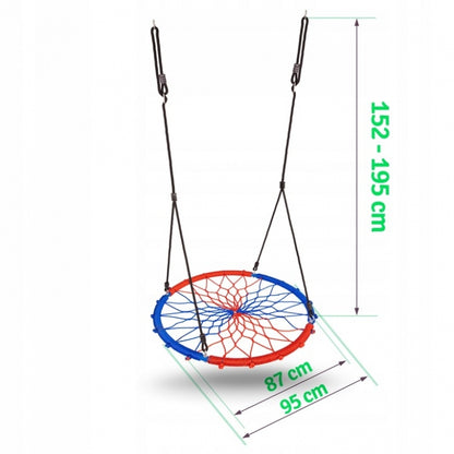 Leagan tip cuib pentru copii XXL, 95 cm, 150 kg, Neo-Sport 1070, Rosu Albastru