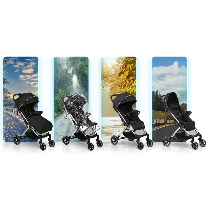 Carucior sport pentru copii, 78 x 33 x 104 cm, Nukido Paseo 716000 - Negru