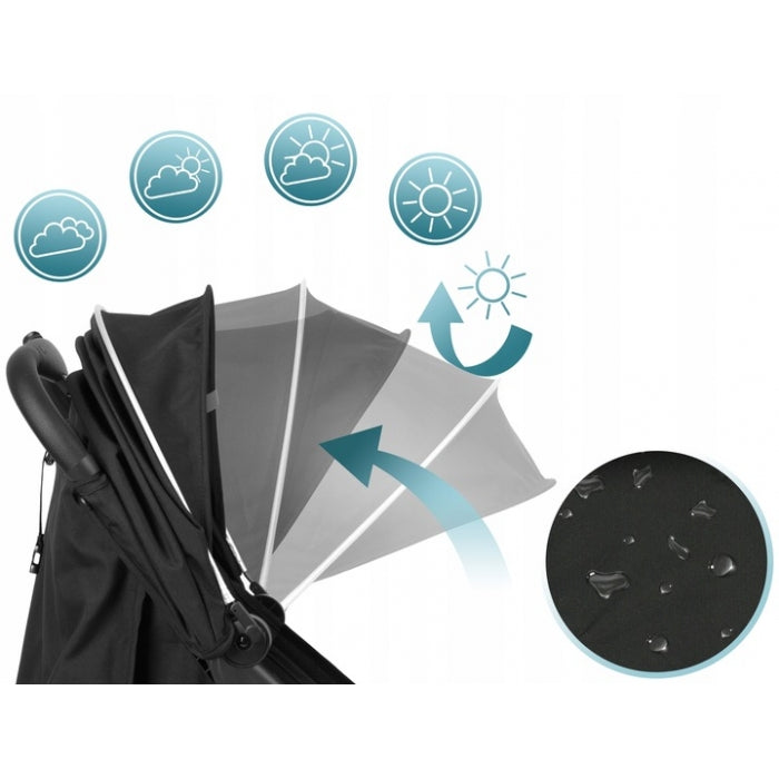 Carucior sport pentru copii, 78 x 33 x 104 cm, Nukido Paseo 716000 - Negru