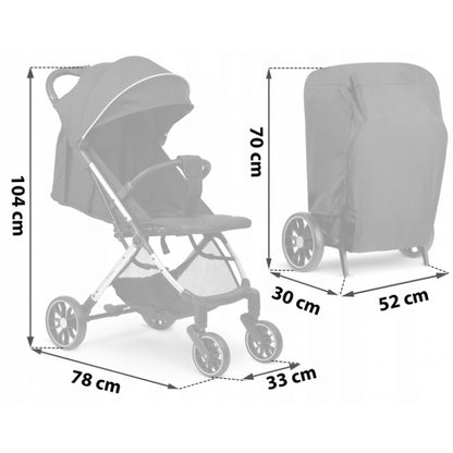 Carucior sport pentru copii, 78 x 33 x 104 cm, Nukido Paseo 716000 - Negru