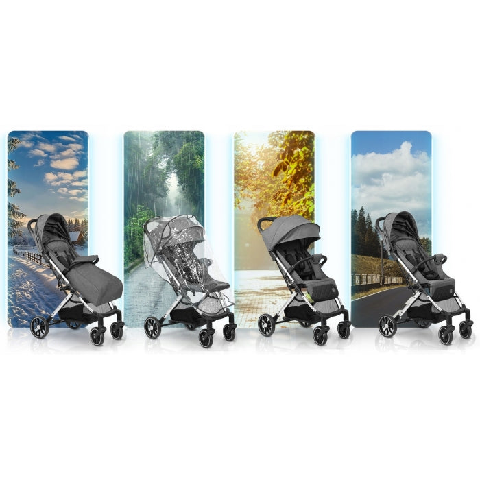 Carucior sport pentru copii, 78 x 33 x 104 cm, Nukido Paseo 716002 - Gri