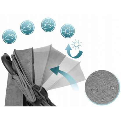 Carucior sport pentru copii, 78 x 33 x 104 cm, Nukido Paseo 716002 - Gri