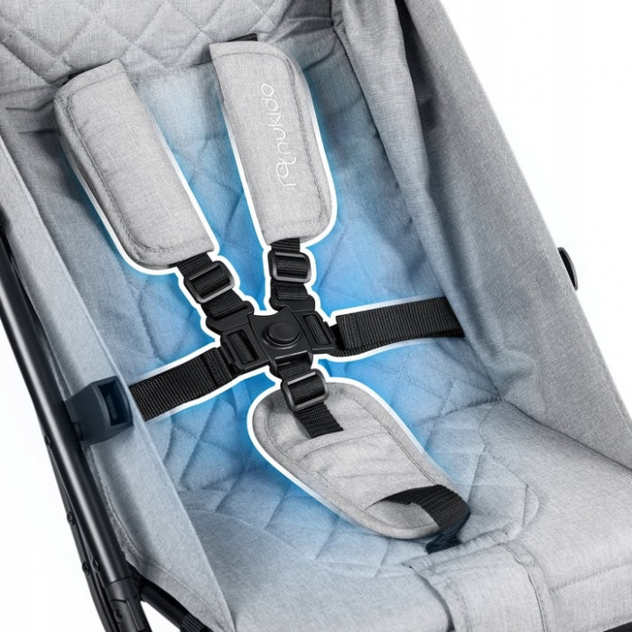 Carucior sport pentru copii, 78 x 33 x 104 cm, Nukido Paseo 716003 - Gri deschis