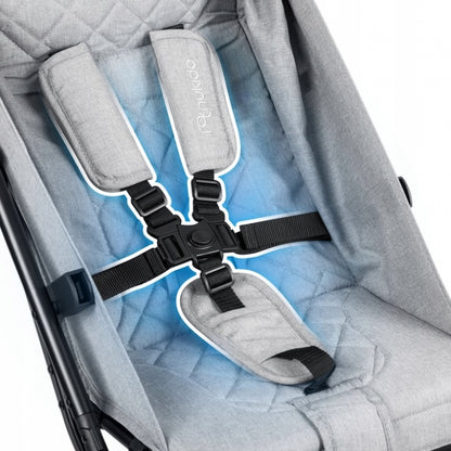 Carucior sport pentru copii, 78 x 33 x 104 cm, Nukido Paseo 716003 - Gri deschis