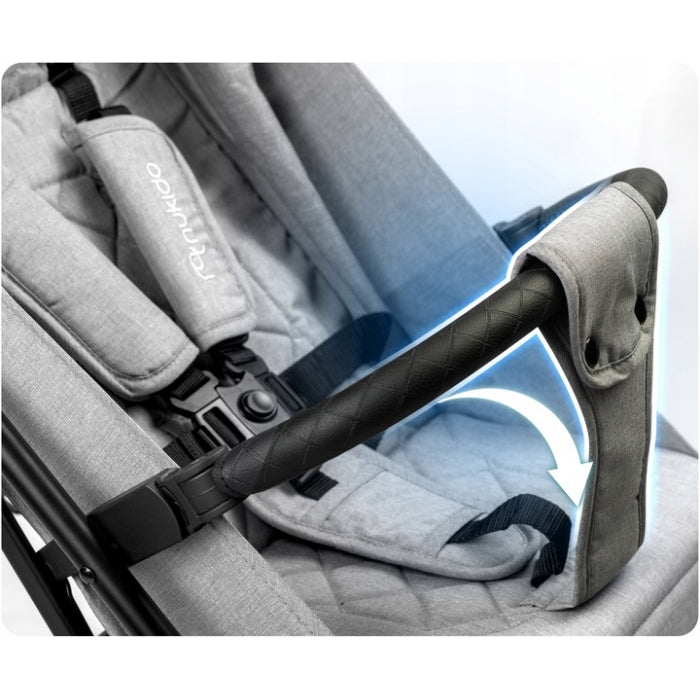 Carucior sport pentru copii, 78 x 33 x 104 cm, Nukido Paseo 716003 - Gri deschis