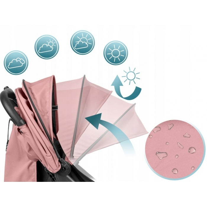 Carucior sport pentru copii, 78 x 33 x 104 cm, Nukido Paseo 716004 - Roz