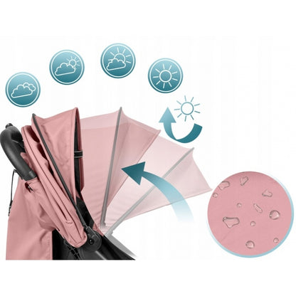 Carucior sport pentru copii, 78 x 33 x 104 cm, Nukido Paseo 716004 - Roz