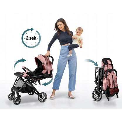 Carucior sport pentru copii, 78 x 33 x 104 cm, Nukido Paseo 716004 - Roz