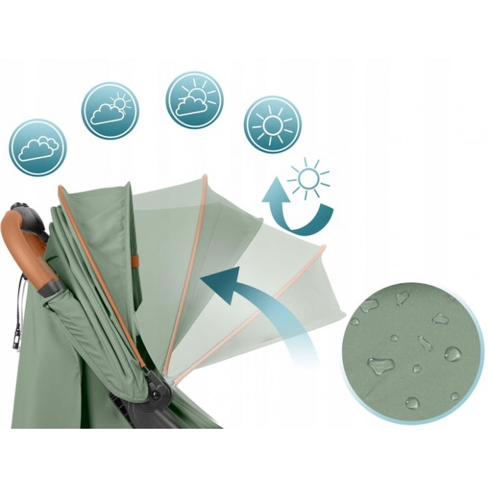 Carucior sport pentru copii, 78 x 33 x 104 cm, Nukido Paseo 716005 - Verde