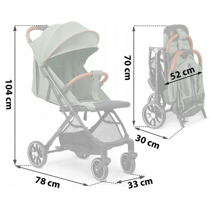 Carucior sport pentru copii, 78 x 33 x 104 cm, Nukido Paseo 716005 - Verde