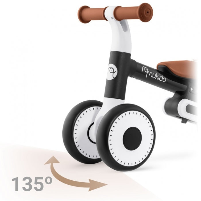 Bicicleta fara pedale pentru copii, 51 x 18.5 x 36 cm, roti EVA, Nukido NK-603 - Negru