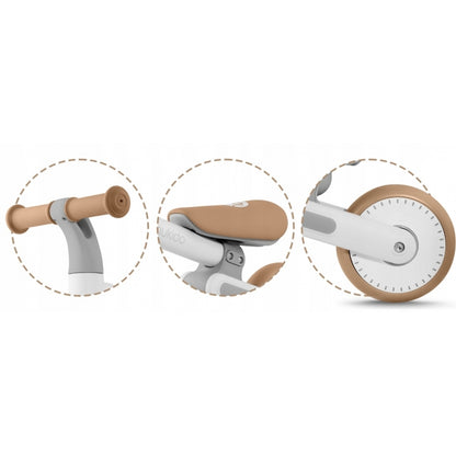 Bicicleta fara pedale pentru copii, 51 x 18.5 x 36 cm, roti EVA, Nukido NK-603 - Alb