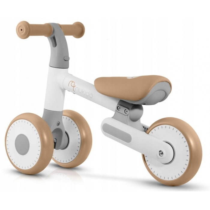 Bicicleta fara pedale pentru copii, 51 x 18.5 x 36 cm, roti EVA, Nukido NK-603 - Alb