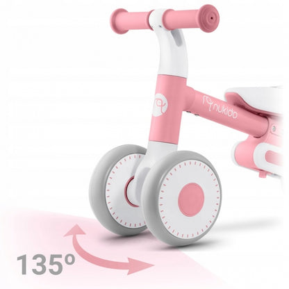 Bicicleta fara pedale pentru copii, 51 x 18.5 x 36 cm, roti EVA, Nukido NK-603 - Roz