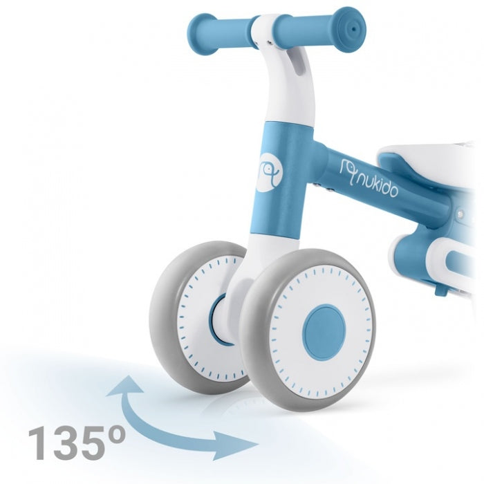 Bicicleta fara pedale pentru copii, 51 x 18.5 x 36 cm, roti EVA, Nukido NK-603 - Albastru
