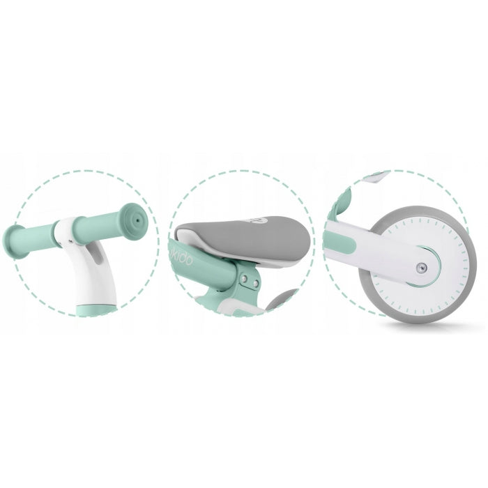 Bicicleta fara pedale pentru copii, 51 x 18.5 x 36 cm, roti EVA, Nukido NK-603 - Mint