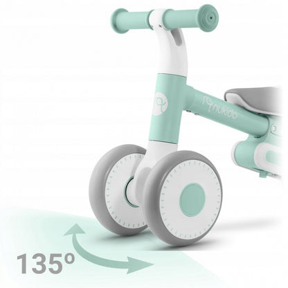 Bicicleta fara pedale pentru copii, 51 x 18.5 x 36 cm, roti EVA, Nukido NK-603 - Mint