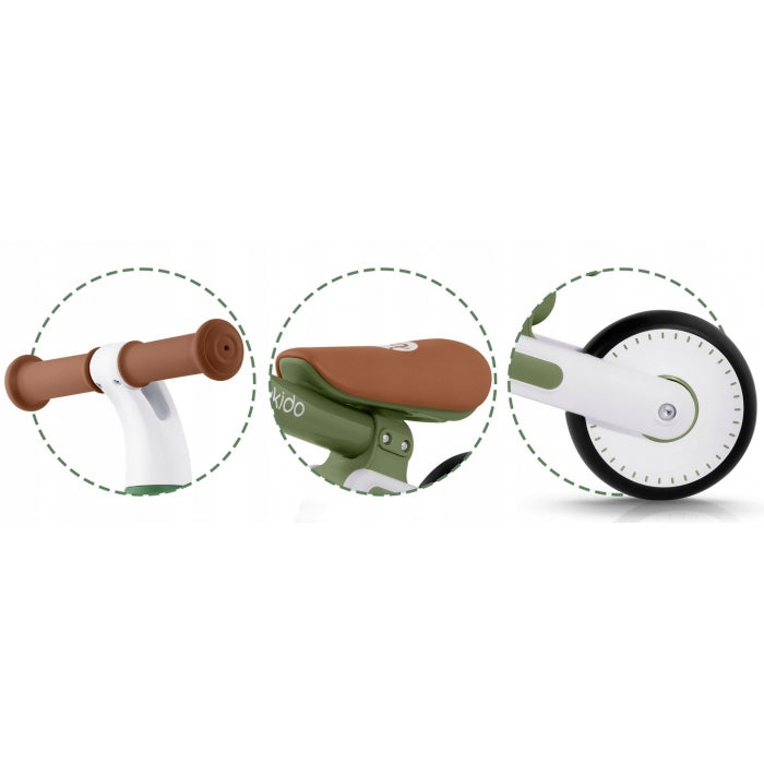 Bicicleta fara pedale pentru copii, 51 x 18.5 x 36 cm, roti EVA, Nukido NK-603 - Verde