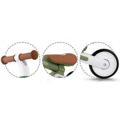 Bicicleta fara pedale pentru copii, 51 x 18.5 x 36 cm, roti EVA, Nukido NK-603 - Verde