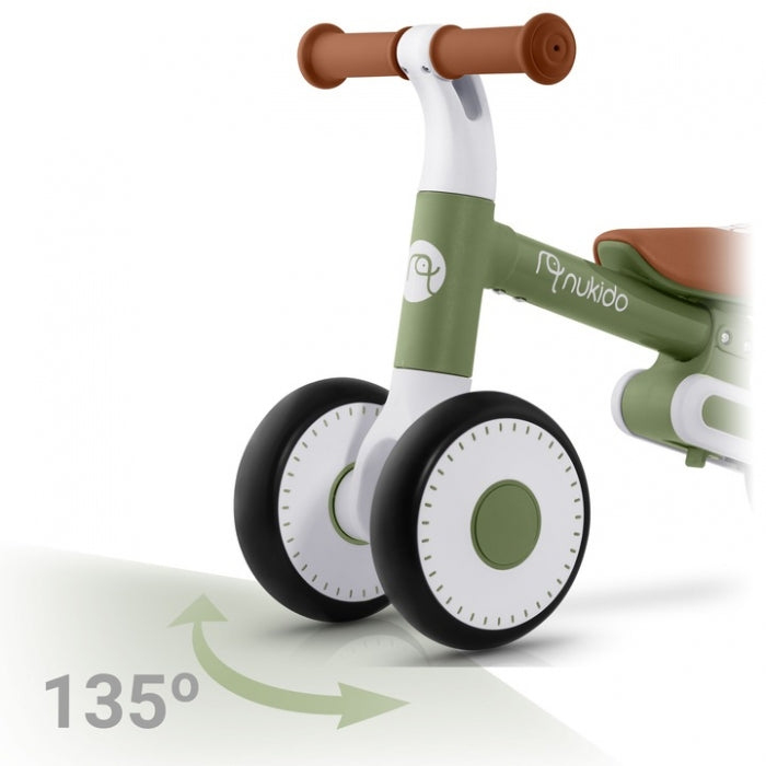 Bicicleta fara pedale pentru copii, 51 x 18.5 x 36 cm, roti EVA, Nukido NK-603 - Verde