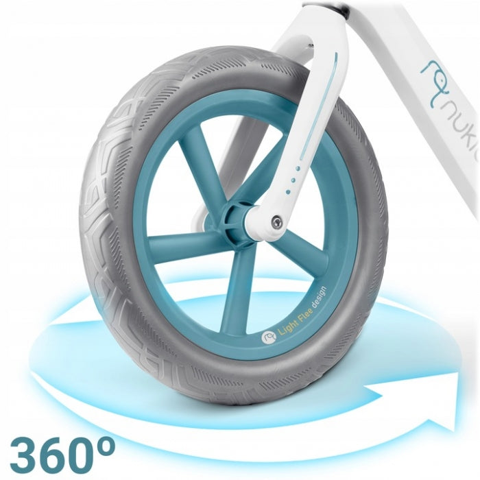 Bicicleta fara pedale pentru copii, 87 x 39 x 54 cm, roti EVA, Light Flee Nukido NK-604 - Albastru - Alb
