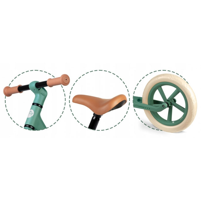 Bicicleta fara pedale pentru copii, 87 x 39 x 54 cm, roti EVA, Light Flee Nukido NK-604 - Verde