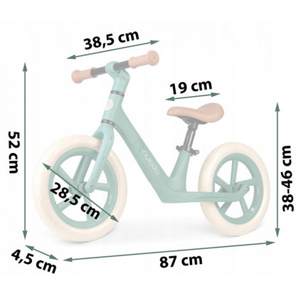Bicicleta fara pedale pentru copii, 87 x 39 x 54 cm, roti EVA, Light Flee Nukido NK-604 - Verde