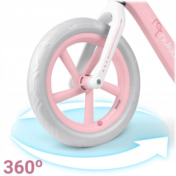 Bicicleta fara pedale pentru copii, 87 x 39 x 54 cm, roti EVA, Light Flee Nukido NK-604 - Roz