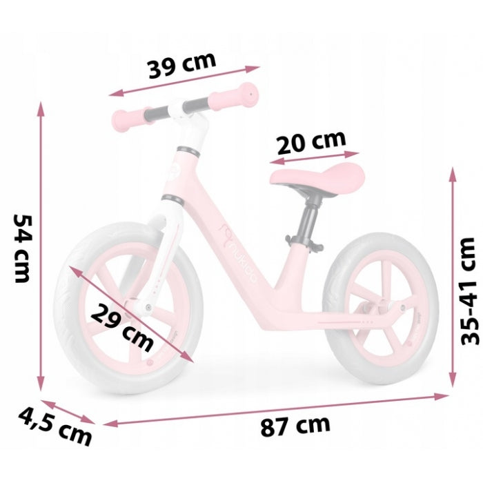 Bicicleta fara pedale pentru copii, 87 x 39 x 54 cm, roti EVA, Light Flee Nukido NK-604 - Roz