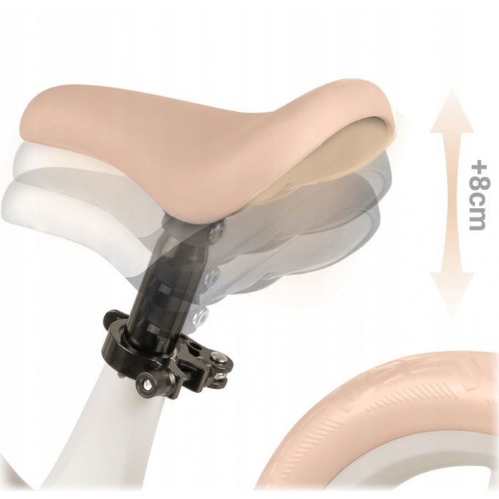 Bicicleta fara pedale pentru copii, 87 x 39 x 54 cm, roti EVA, Light Flee Nukido NK-604 - Bej