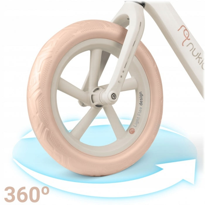 Bicicleta fara pedale pentru copii, 87 x 39 x 54 cm, roti EVA, Light Flee Nukido NK-604 - Bej